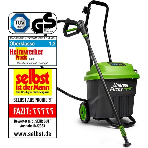 Unkrautfuchs Unkrautbrenner Unkrautvernichter mit heißem Wasser + Dampfreiniger inkl. Zubehör Set, biologisch, Ohne Chemie, Anwendung im Stehen, Beet, Holz, Ter
