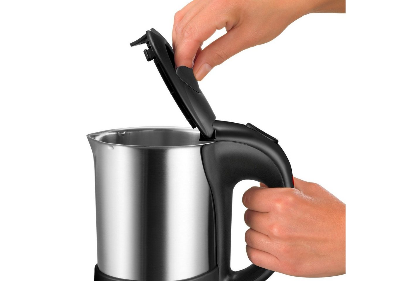 Unold Wasserkocher 18575, 0,5 l, 1000 W, inkl. 2 Becher, 2 Löffel, Behälter für Zutaten und Aufbewahrungsbeutel – Bild 4 von 4