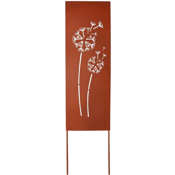 UNUS GARDEN Gartenstecker Gartenschild groß, Pusteblumen, Gartenstecker Metall in Rostoptik (1-St., 80x28 cm) wetterfest, dekorativ für Garten, Beet und Balkon