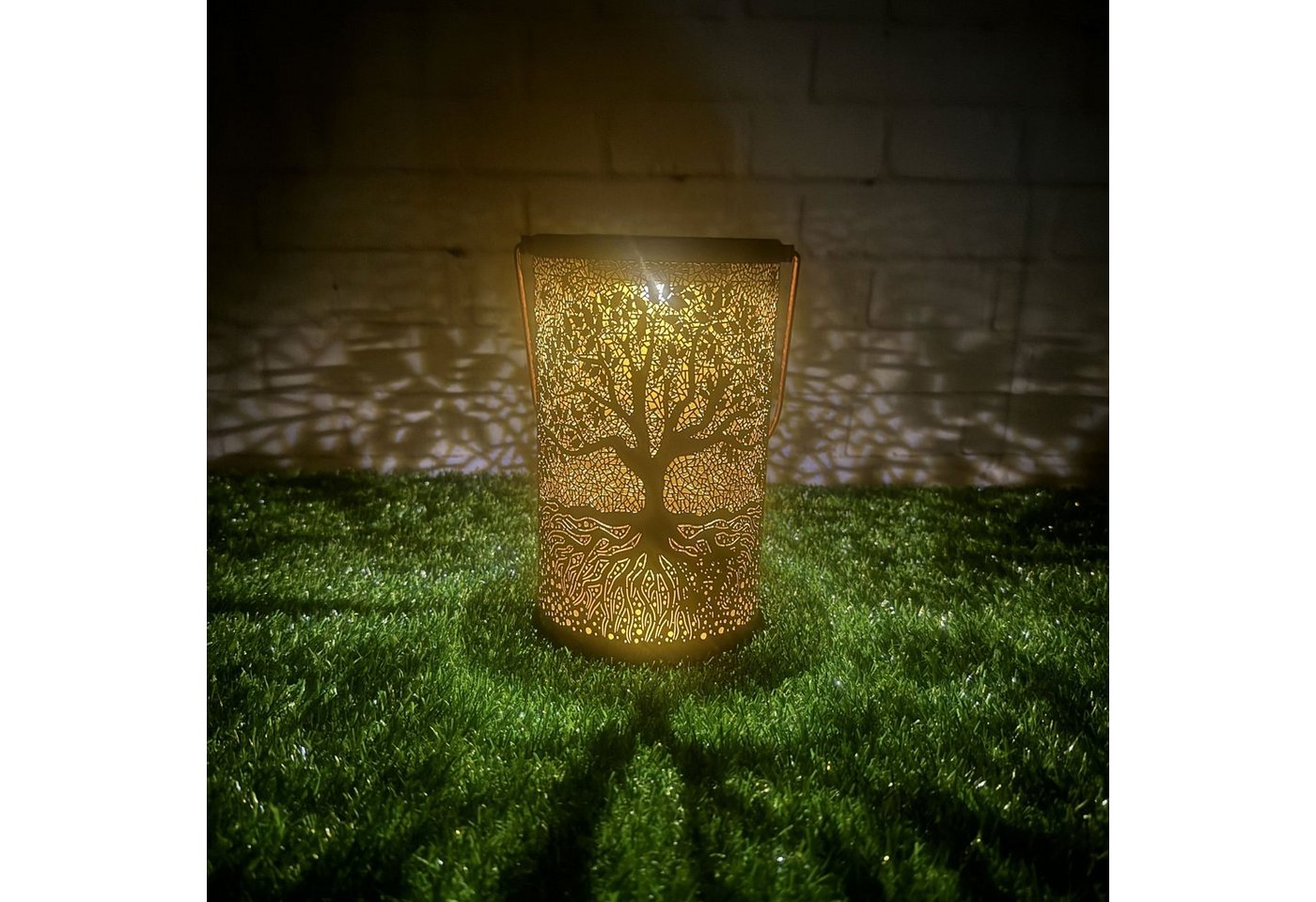UNUS GARDEN LED Solarleuchte Solar-Laterne, Lichteffekt Metall Solar Laterne Solarlampe Solarleuchte Gartenleuchte – Bild 4 von 5