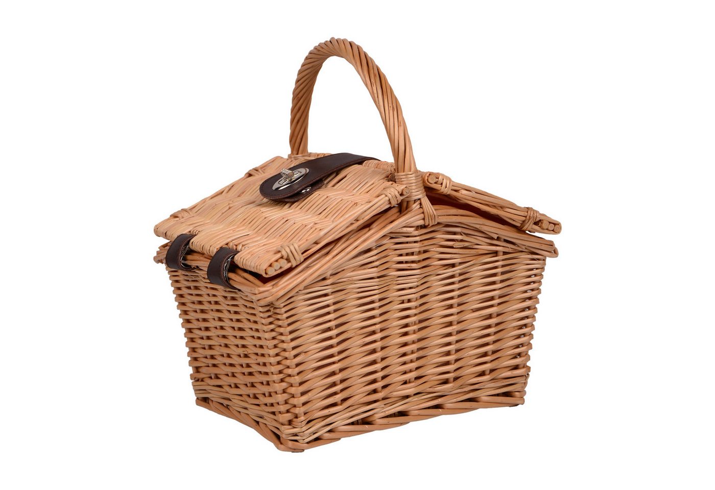 UNUS GARDEN Picknickkorb Kinder, für 2 Personen (ca. 27 x 20 x 30 cm, grün), Rechteckig inklusive Besteck und Geschirr – Bild 4 von 4