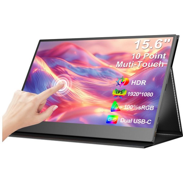 UPERFECT Touchscreen-Monitor, Tragbarer Monitor, Gaming Monitor Portabler Monitor (39,62 cm/15.6 ", 1920x1080 px, FHD, 16 ms Reaktionszeit, 60 Hz, IPS)