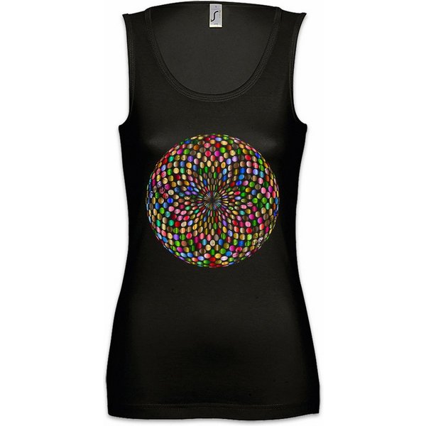 Urban Backwoods Tanktop Psychedelic Disco Light Ärmelloses Damen T-Shirt Retro Oldies Music Techno Indie Electro Diskokugel