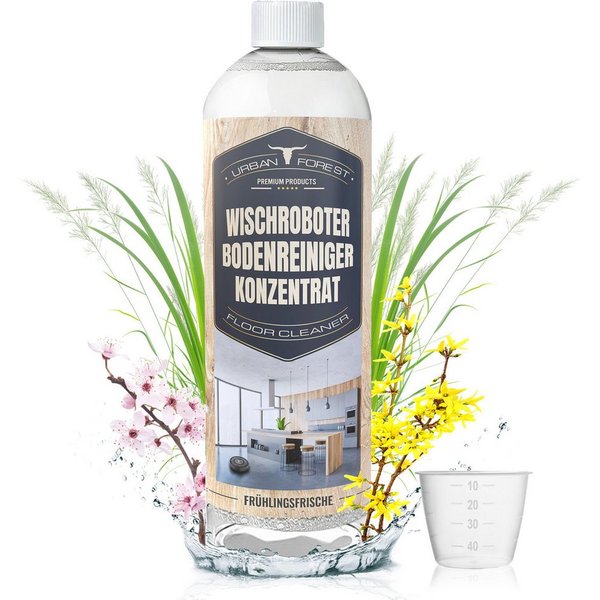 URBAN FOREST Bodenreiniger für Wischroboter Frühlingsfrische + Dosierer Fussbodenreiniger