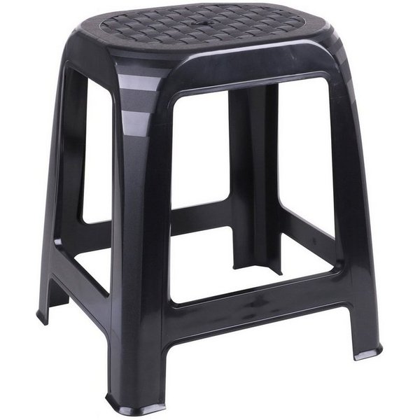 Urban Living Sitzhocker Kunststoff-Hocker Sitzhocker Küchenhocker Schwarz (1 St., in Rattanoptik), Größe: 41 x 36 x 46 cm