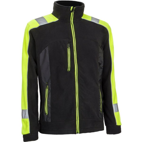 Urgent Arbeitsjacke Berufsjacke Vliesjacke Arbeitsjacke Herren Vlies schwarz-gelb