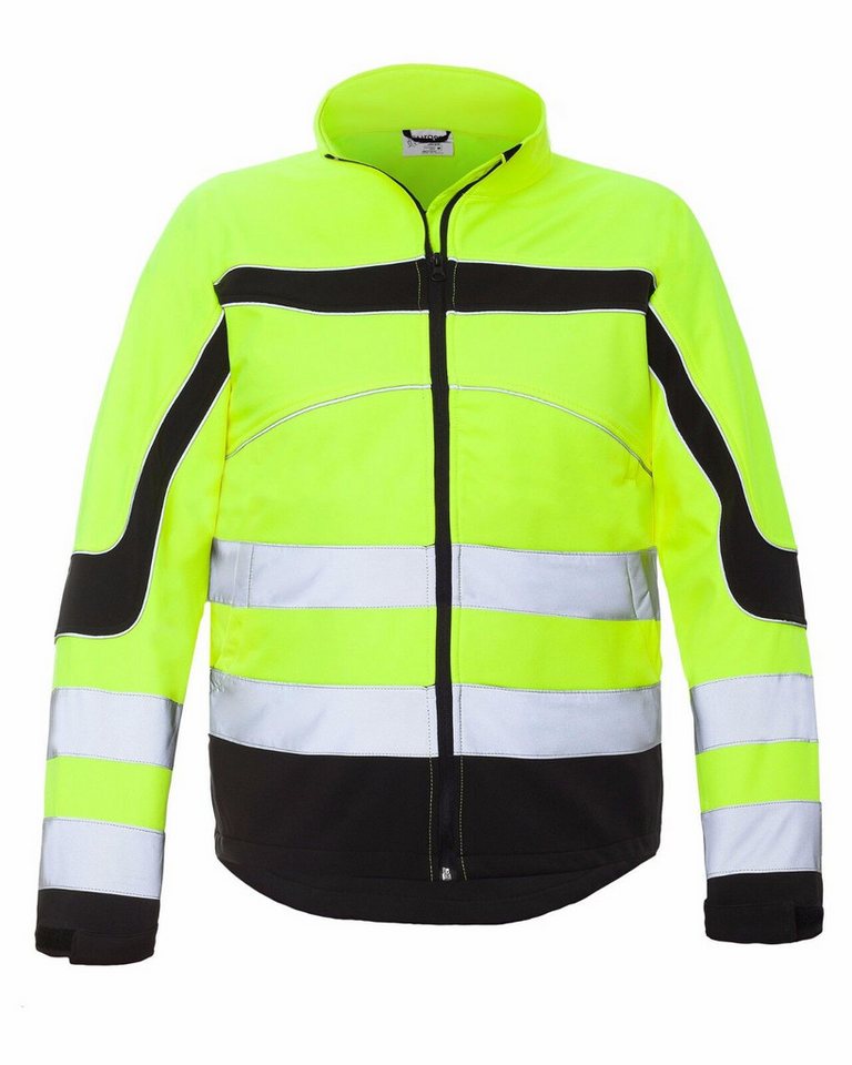 Urgent Arbeitsjacke Arbeitsjacke Softshell Wasserdicht Winterjacke Warnjacke (SOFT-URGNEO) neon, ohne Kapuze – Bild 3 von 5