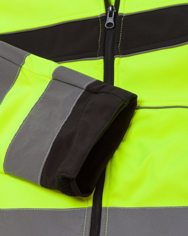 Urgent Arbeitsjacke Arbeitsjacke Softshell Wasserdicht Winterjacke Warnjacke (SOFT-URGNEO) neon, ohne Kapuze – Bild 4 von 5