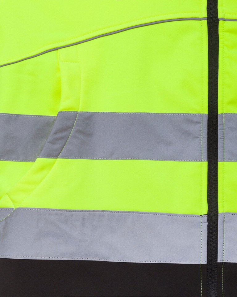 Urgent Arbeitsjacke Arbeitsjacke Softshell Wasserdicht Winterjacke Warnjacke (SOFT-URGNEO) neon, ohne Kapuze – Bild 5 von 5