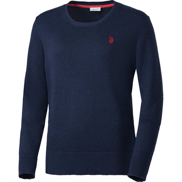 US Polo Assn. Rundhalspullover Perfekte Passform mit Bündchen-Abschluss