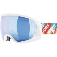 uvex Contest Full Mirror Skibrille (1126 white mat, mirror blue/clear (S2))