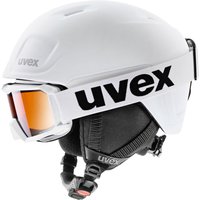 uvex Heyya Pro Kinder Skihelm Set (51-55 cm, 20 white/black matt)
