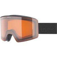 uvex Ignite Lasergold Skibrille (2030 black matt, orange/orange clear (S2))