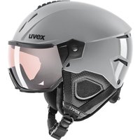 uvex Instinct Visor Pro Variomatic Skihelm (59-61 cm, 10 rhino, litemirror silver variomatic clear (S1-S2))