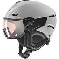 uvex Instinct VisorPro Variomatic Skihelm (59-61 cm, 50 grey matt/silver mirror)
