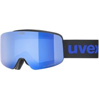uvex pwdr FM Skibrille (4030 black matt, mirror blue/smoke clear (S2))