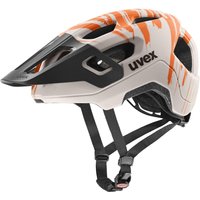 uvex React Jr. Fahrradhelm (52-56 cm, 12 warm grey/orange matt)