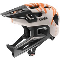 uvex React Jr. Fullface Helm (52-56 cm, 05 warm grey/orange matt)