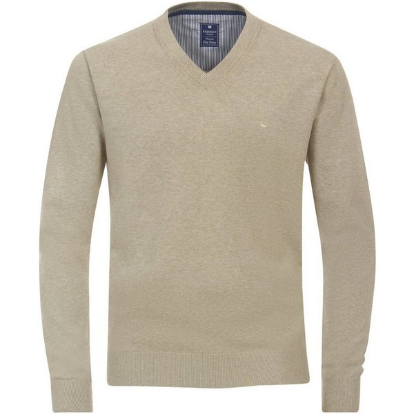 Redmond V-Ausschnitt-Pullover REDMOND Casual Herren Pullover Langarm V-Neck Comfort Beige