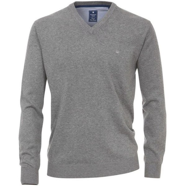 Redmond V-Ausschnitt-Pullover REDMOND Casual Herren Pullover Langarm V-Neck Comfort Grau