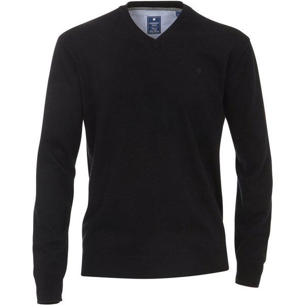 Redmond V-Ausschnitt-Pullover REDMOND Casual Herren Pullover Langarm V-Neck Comfort Schwarz