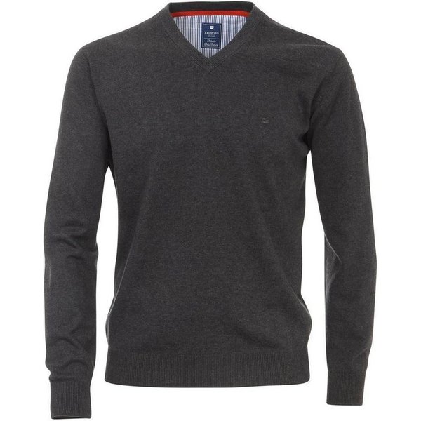 Redmond V-Ausschnitt-Pullover REDMOND Casual Herren Pullover Langarm V-Neck Comfort Anthrazit