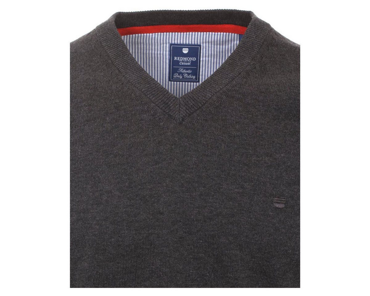 Redmond V-Ausschnitt-Pullover REDMOND Casual Herren Pullover Langarm V-Neck Comfort Anthrazit – Bild 3 von 3
