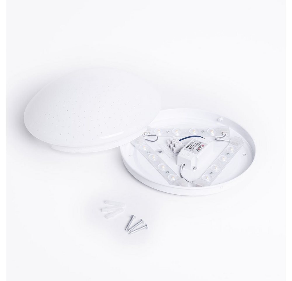 V-TAC LED Deckenleuchte, LED-Leuchtmittel fest verbaut, Kaltweiß, LED Deckenleuchte Rund Metall Weiß Sternenhimmel Effekt – Bild 5 von 5