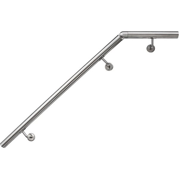 V2Aox Handlauf Handlauf aus Edelstahl mit Winkel 100 cm Gelenkverbinder Geländer