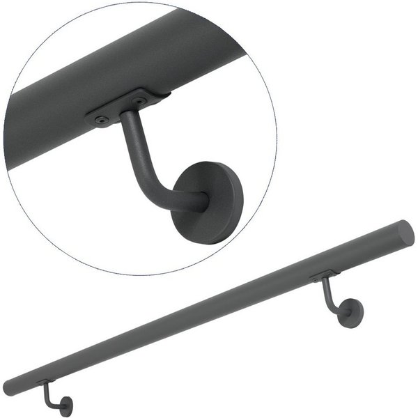 V2Aox Handlauf Edelstahl Handlauf Treppengeländer Wandhandlauf 3 Farben 50 - 200 cm, 50 cm Gesamtlänge