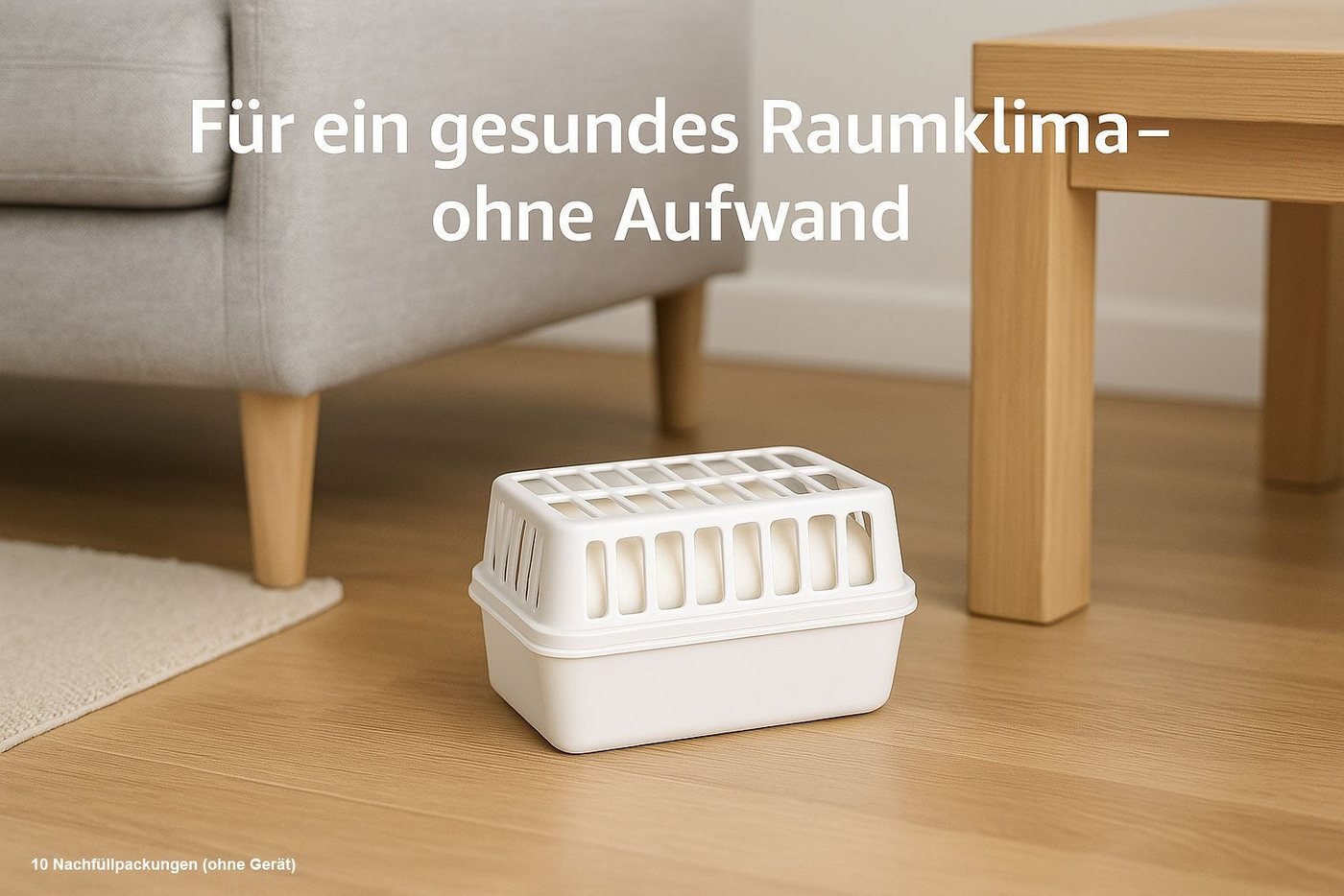 VABIONO Raumentfeuchter-Nachfüllpack 10 x 1,2 kg für Granulat Luftentfeuchter - kostengünstig + effektiv, für Entfeuchter, Geruchsneutral, kein Stromverbrauch,  – Bild 5 von 5