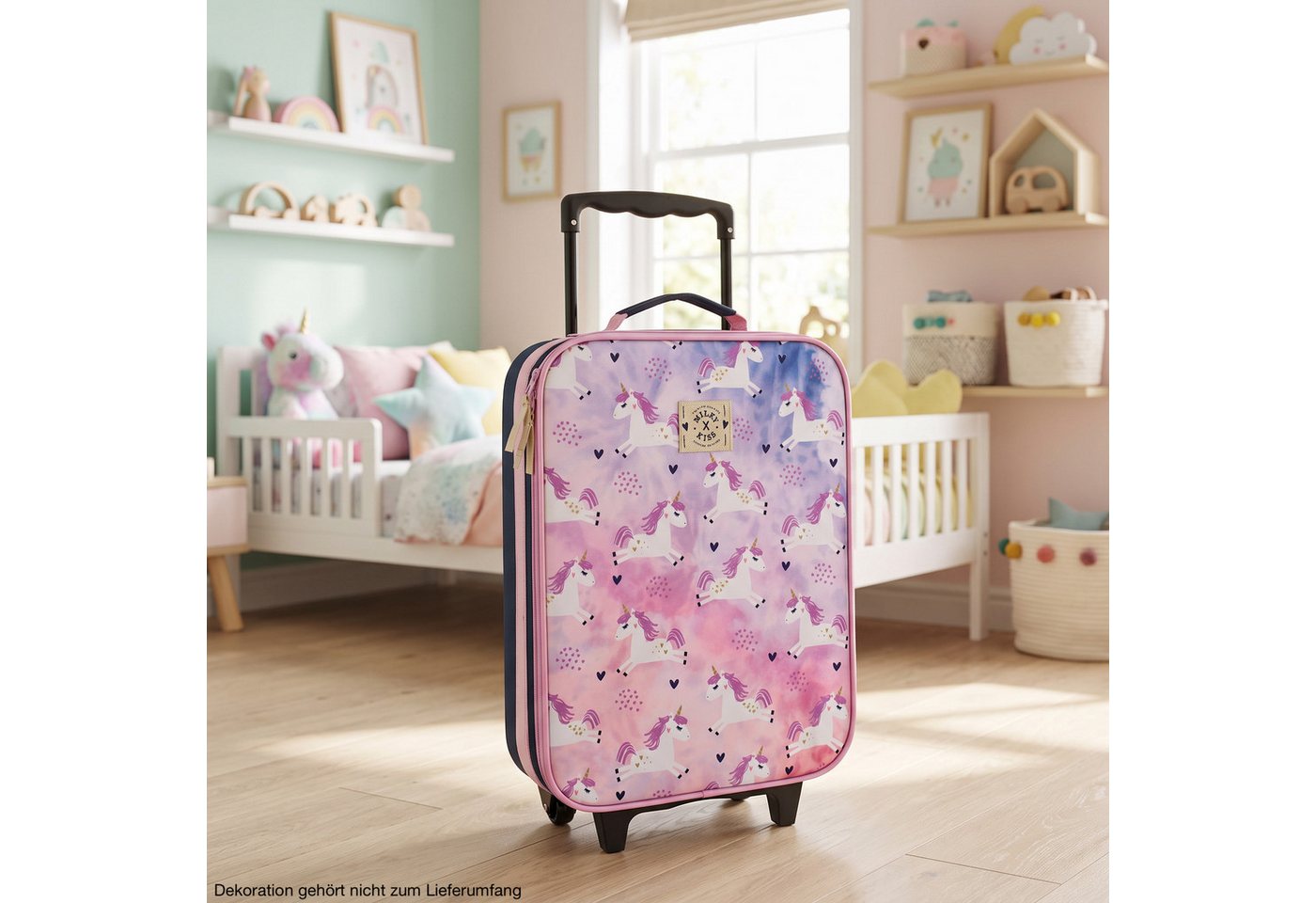 Vadobag Kinderkoffer Einhorn Trolley für Mädchen ab 2 Jahre Kindertrolley Koffer Trolly, 2 Rollen, Innenmaße: 40 x 30 x 10 cm, Außenmaße: 47 x 31 x 13 cm, 12 L – Bild 4 von 5