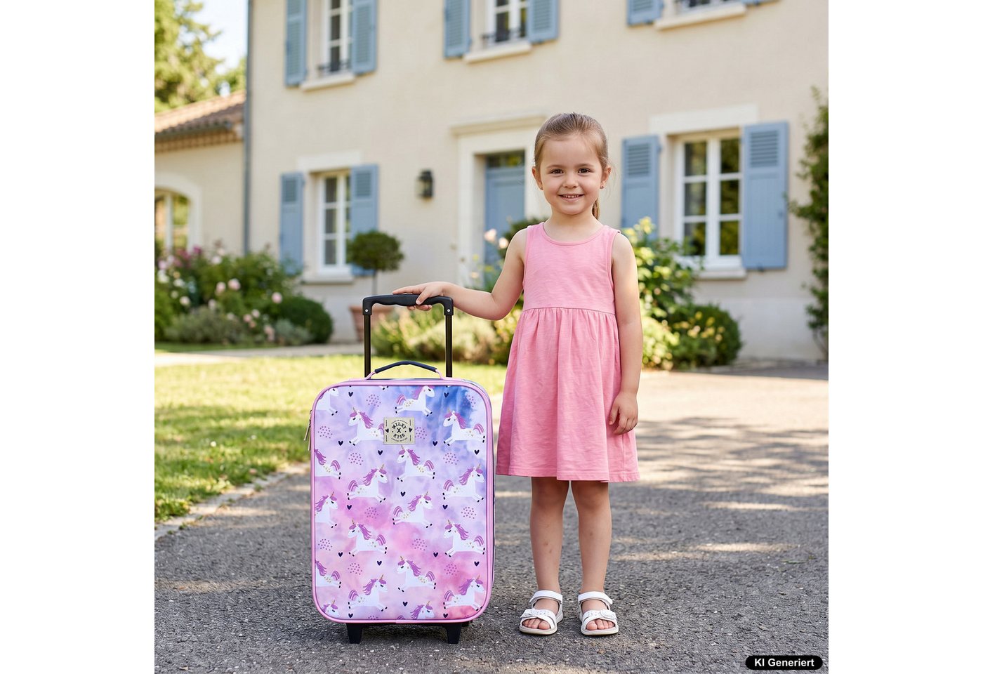 Vadobag Kinderkoffer Einhorn Trolley für Mädchen ab 2 Jahre Kindertrolley Koffer Trolly, 2 Rollen, Innenmaße: 40 x 30 x 10 cm, Außenmaße: 47 x 31 x 13 cm, 12 L – Bild 5 von 5