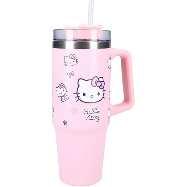 Vadobag Thermobecher Hello Kitty Trinkflasche 900ml – Kinder Flasche rosa Bottled Bliss, Edelstahl
