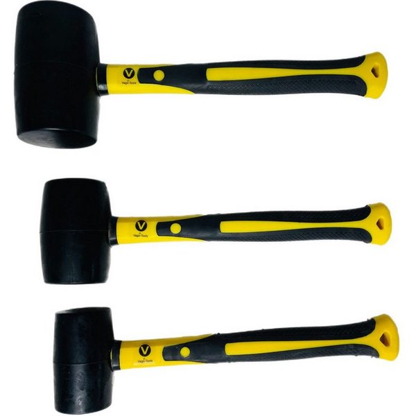 VaGo-Tools Hammer Gummihammer Schonhammer 3 tlg Set 370/500/1200g