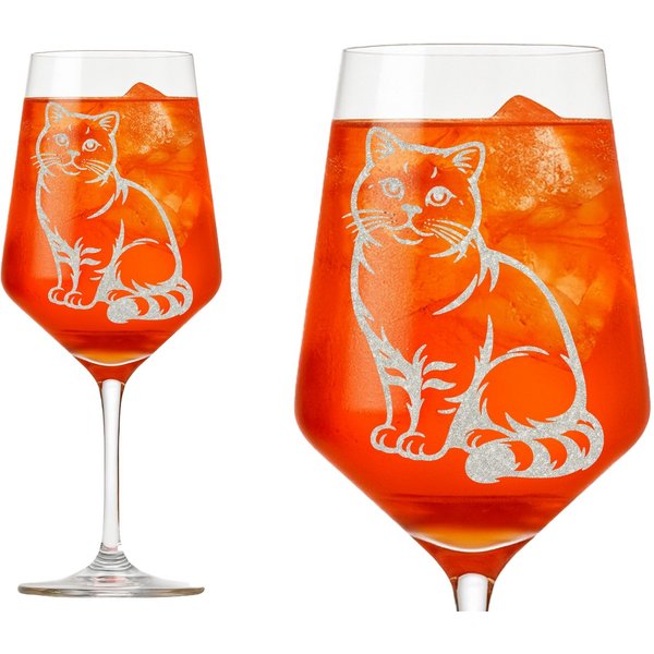 Valhalla Weinglas europ. Kurzhaar Katze Gravur 350 ml spülmaschinenfest, 1-tlg., Glas, Atemberaubende Darstellung