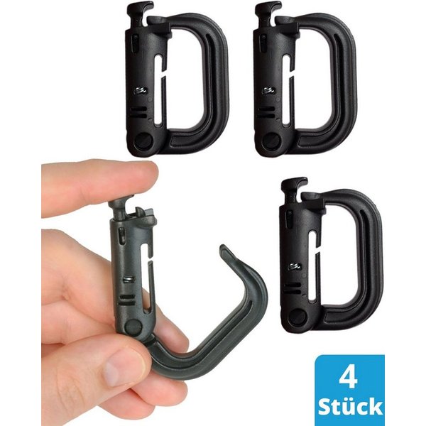 valonic Karabiner Grimloc Karabiner, Molle, Plastik Karabinerhaken valonic, (4 St)
