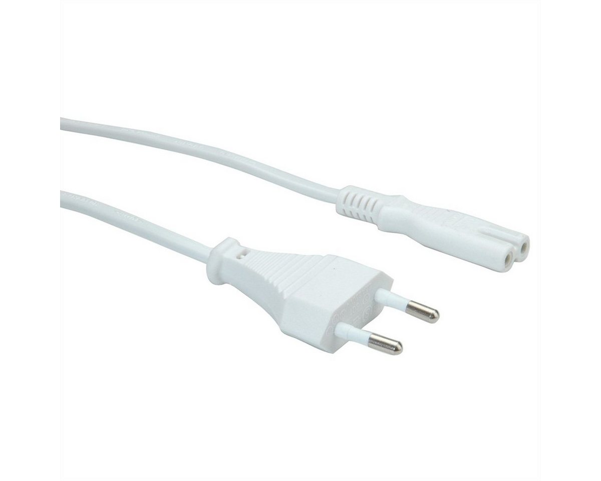 VALUE Netzkabel Euro-Flachstecker auf C7, 2polig Stromkabel, Eurostecker, 2,5A, CEE 7/16, Typ-C Männlich (Stecker), IEC320 C7, Rasierer, 2,5A Weiblich (Buchse)  – Bild 2 von 2