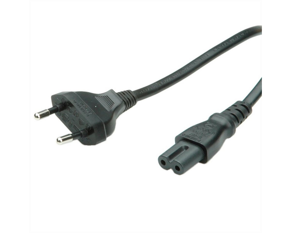 VALUE Netzkabel Euro-Flachstecker auf C7, 2polig Stromkabel, Eurostecker, 2,5A, CEE 7/16, Typ-C Männlich (Stecker), IEC320 C7, Rasierer, 2,5A Weiblich (Buchse)  – Bild 2 von 2