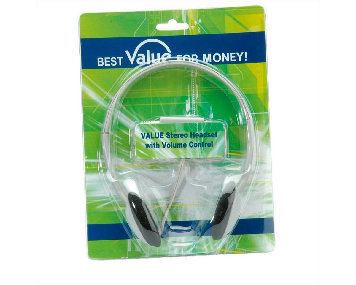 VALUE Stereo Kopfhörer mit Lautstärkeregler, grau Audio- & Video-Adapter, 180.0 cm – Bild 2 von 3