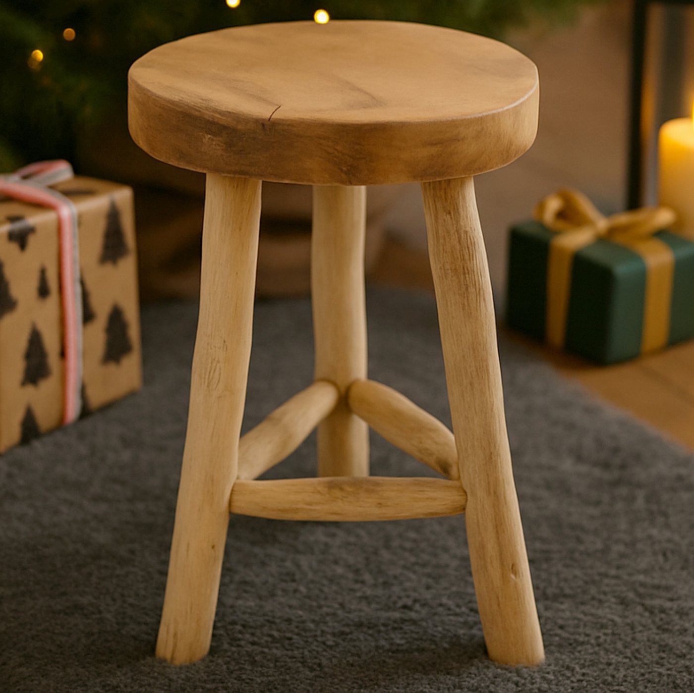 Van der Leeden Blumenhocker Teakholz Ø 30 cm Handmade Naturprodukt Unikat (Stück, 1 St., Packung), Unikat, Risse/Flecke/ Unebenheiten incl., Nicht perfekt – Bild 3 von 5