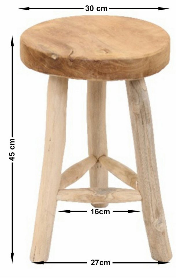 Van der Leeden Blumenhocker Teakholz Ø 30 cm Handmade Naturprodukt Unikat (Stück, 1 St., Packung), Unikat, Risse/Flecke/ Unebenheiten incl., Nicht perfekt – Bild 4 von 5