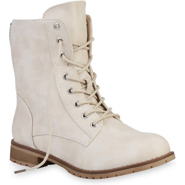 VAN HILL 136724861 Schnürstiefelette Damen Schnürstiefeletten Profil Sohle Stiefeletten Leder-Optik