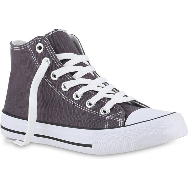 VAN HILL 21593236 TH CA014-1[TH] Damen Sneaker Dk Grey 36 Sneaker Damen Sneaker High Schnürer Bequeme Basic Freizeit Stoff