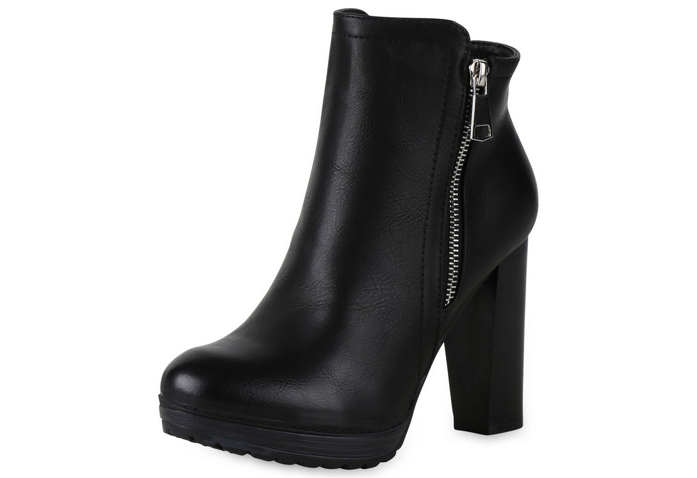VAN HILL 819927 Plateaustiefelette Damen Plateau Stiefeletten Madison Trendy Boots mit Blockabsatz – Bild 2 von 4