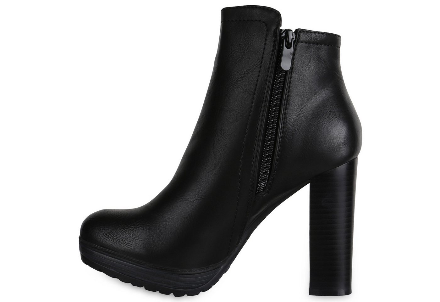 VAN HILL 819927 Plateaustiefelette Damen Plateau Stiefeletten Madison Trendy Boots mit Blockabsatz – Bild 3 von 4