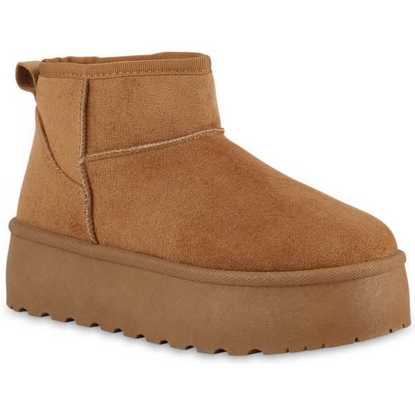 VAN HILL 840733 Plateaustiefelette Damen Stiefeletten Jessica - Modische Plateau Boots mit Profilsohle