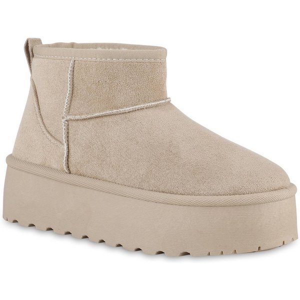 VAN HILL 840733 Plateaustiefelette Damen Stiefeletten Jessica - Modische Plateau Boots mit Profilsohle