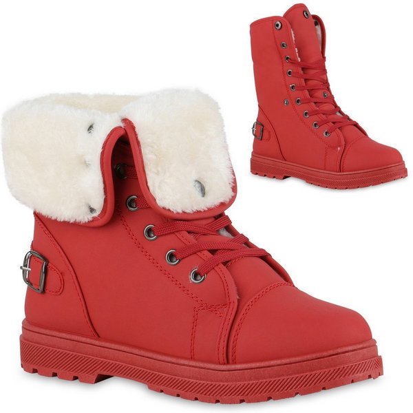 VAN HILL 840859 Sneaker Damen Sneaker High Chloe Warm gefütterte Winterschuhe mit Schnallen