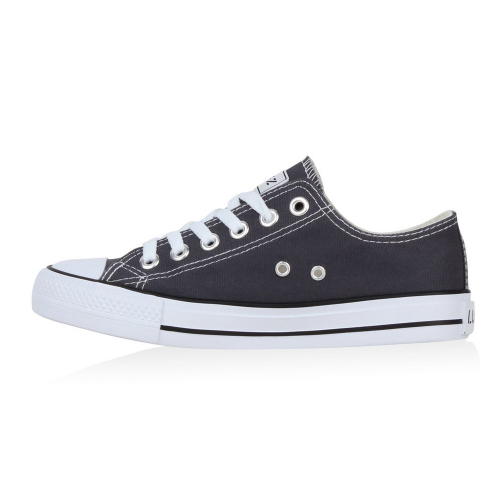 VAN HILL 94237 Sneaker Damen Sneaker Low Canvas Freizeitschuhe Schnürer Basic Sportschuhe – Bild 2 von 3